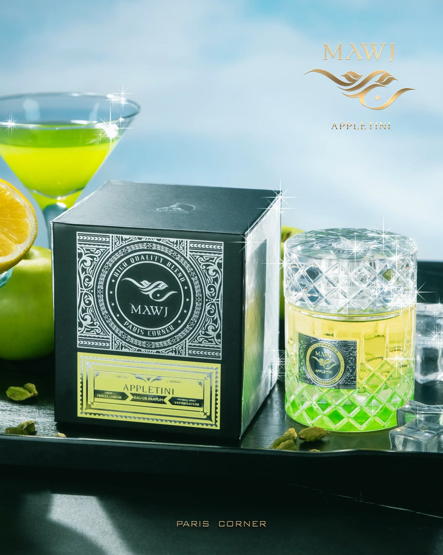 Mawj Appletini בהשראת Kilian Apple Brandy on the Rocks